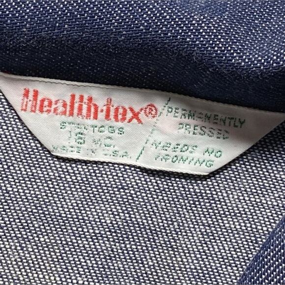 Vintage 70s Health Tex Selvedge Denim Jacket Boys 18 months Infant Lightweight - Picture 8 of 9